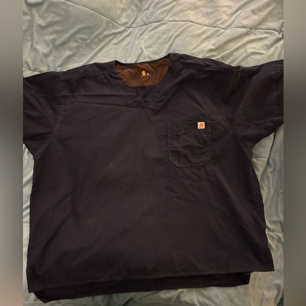 Men’s Scrubs Carhartt ripstop v neck scrub top. NAVY 3XL
